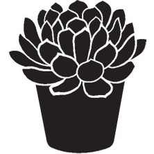 Saksı Çiçeği Kaktüs (Oto-Motor-Laptop-Duvar-Dekor) (Tip 1) 10 x 11 cm