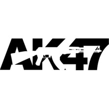 AK47 Sticker (Oto-Motor-Laptop-Duvar-Dekor) 10 x 3 cm