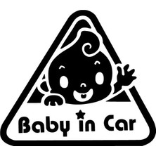 Baby In Car Üçgen - Araç, Oto, Laptop, Duvar Uyumlu Sticker 40*36 cm