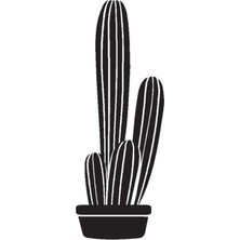 Saksı Çiçeği Kaktüs (Oto-Motor-Laptop-Duvar-Dekor) (Tip 2) 20 x 54 cm