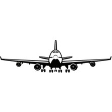 Yolcu Uçağı Oto Motor Laptop Duvar Folyo Sticker (Tip 3) 60X18 cm