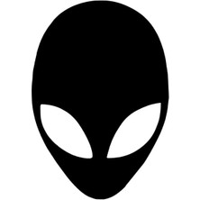 Uzaylı Kafası Sticker Oto Motor Laptop Duvar Folyo Sticker 20X30 cm