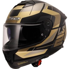 Ls2 Stream 2 Road Mat Siyah-Gold -Gri Kask