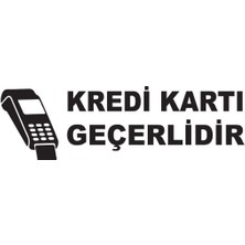 Kredi Kartı Geçerlidir Sticker (Oto-Motor-Laptop-Duvar-Dekor) 20 x 6 cm