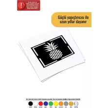 Kalpli Ananas Çerçeve - Araç, Oto, Laptop, Duvar Uyumlu Sticker 25*25 cm