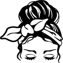 Saçı Karışık Kız Sticker (Oto-Motor-Laptop-Duvar-Dekor) 10 x 10 cm