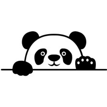 Camdan Bakan Panda Sticker (Oto-Motor-Laptop-Duvar-Dekor) 20 x 8 cm
