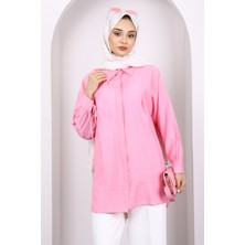 Pembe Kol Bağlamalı Tunik