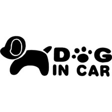 Dog In Car Sticker (Oto-Motor-Laptop-Duvar-Dekor) 10 x 4 cm