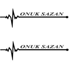 Nabız Ritm Oto Cam Sticker Onuk Sazan 30 x 8 cm