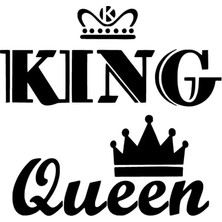 King Queen Seti Sticker Oto Motor Laptop Duvar Folyo Sticker 20X20 cm
