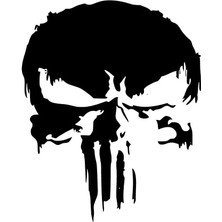 Alevli Punisher - Araç, Oto, Laptop, Duvar Uyumlu Sticker 10*12 cm