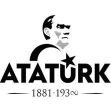 Atatürk Portre, Ay Yıldız, Atatürk Ismi, Tarihli, Oto Sticker, 30X30 cm