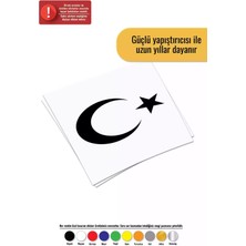Ay Yıldız Atatürk Silüet - Araç, Oto, Laptop, Duvar Uyumlu Sticker 70*49 cm