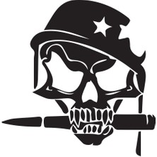 Asker Kurukafa Oto Sticker 25 x 25 cm