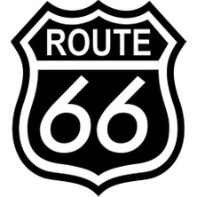 Route 66 Amblem Sticker Oto Motor Laptop Duvar Folyo Sticker 10X11 cm