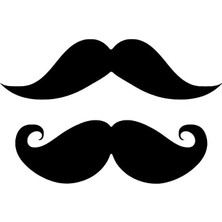 Bıyık Seti Sticker (Oto-Motor-Laptop-Duvar-Dekor) 10 x 6 cm