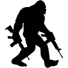 Savaşçı Goril Oto Sticker Siyah 30 x 36 cm