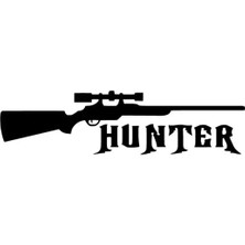 Hunter Tüfeği Sticker (Oto-Motor-Laptop-Duvar-Dekor) 10 x 3 cm