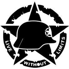 Us Army Kask Yıldızlı Sticker Oto Motor Laptop Duvar Folyo Sticker 30X30 cm