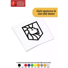 Geometrik Aslan Çerçeve Sticker Oto Motor Laptop Duvar Folyo Sticker 40 x 48 cm