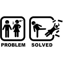 Problem Solved Oto Sticker Siyah 30 x 15 cm