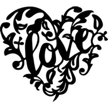 Yapraklı Love Sticker Oto Motor Laptop Duvar Folyo Sticker 30X24 cm