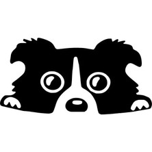 Camdan Bakan Köpek - Araç, Oto, Laptop, Duvar Uyumlu Sticker 20*10 cm