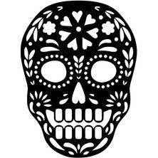 Desenli Kurukafa - Araç, Oto, Laptop, Duvar Uyumlu Sticker 15*19 cm