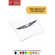 Kanatlı Ay Yıldız - Araç, Oto, Laptop, Duvar Uyumlu Sticker 20*4 cm