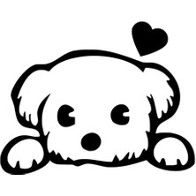 Kalpli Kopek Sticker Oto Motor Laptop Duvar Folyo Sticker 30X24 cm