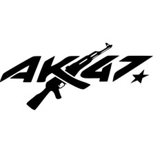 AK47 - Araç, Oto, Laptop, Duvar Uyumlu Sticker 30*12 cm