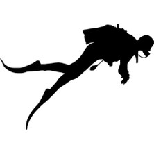 Tüplü Dalgıç Sticker Oto Motor Laptop Duvar Folyo Sticker 20X14 cm