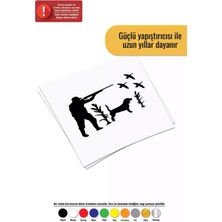 Kuş Avlayan Avcı Sticker Oto Motor Laptop Duvar Folyo Sticker 30X24 cm