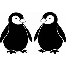 Sevimli Penguen Duvar Dekor Sticker 40 x 24 cm