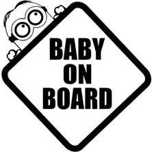 Baby On Board Minions - Araç, Oto, Laptop, Duvar Uyumlu Sticker 10*10 cm