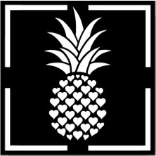 Kalpli Ananas Çerçeve - Araç, Oto, Laptop, Duvar Uyumlu Sticker 10*10 cm
