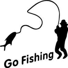 Go Fishing Sticker 20 x 20 cm