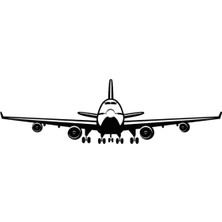 Yolcu Uçağı Oto Motor Laptop Duvar Folyo Sticker (Tip 3) 15X4 cm