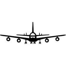 Cepheden Uçak Sticker Oto Motor Laptop Duvar Folyo Sticker 20X6 cm