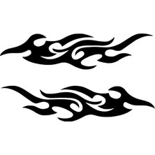 Alevler Sticker Oto Motor Laptop Duvar Folyo Sticker 25X5 cm