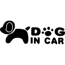 Dog In Car Sticker (Oto-Motor-Laptop-Duvar-Dekor) 20 x 8 cm