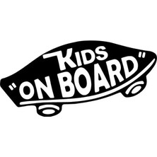 Kids On Board Kaykay Sticker (Oto-Motor-Laptop-Duvar-Dekor) 10 x 5 cm