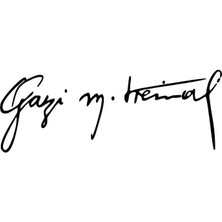 Gazi Mustafa Kemal Sticker (Oto-Motor-Laptop-Duvar-Dekor) 10 x 4 cm