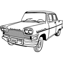 Klasik Arabalar Model 3 Oto Sticker 30 x 21 cm