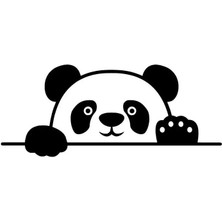 Camdan Bakan Panda - Araç, Oto, Laptop, Duvar Uyumlu Sticker 30*12 cm MISS-774
