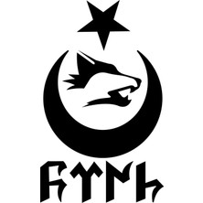 Göktürkçe Türk Yazısı ve Kurt Araba, Oto Sticker