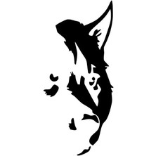 Kurt Silüeti Sticker Oto Motor Laptop Duvar Folyo Sticker 10X20 cm