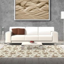 Alanur Home Kaymaz Dijital Mutfak & Salon Halı Trend Saçaklı Vintage AL5008 Bej