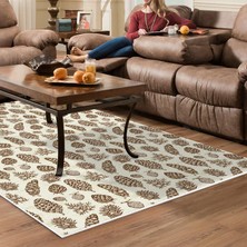 Dekoreko Kaymaz Dijital Mutfak & Salon Halı Saray Deri Vintage AL5014 Bej